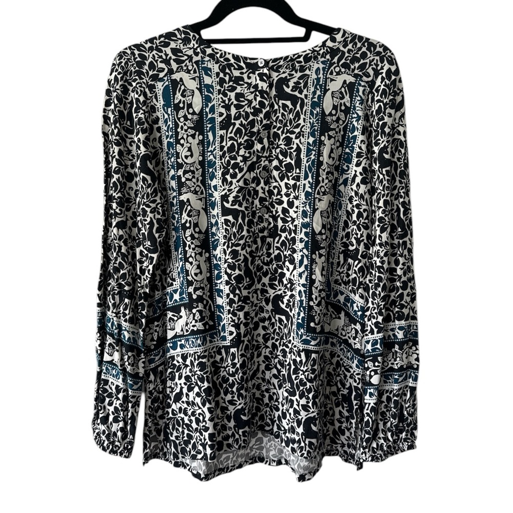 LOFT Black Floral Fox Design Top MP